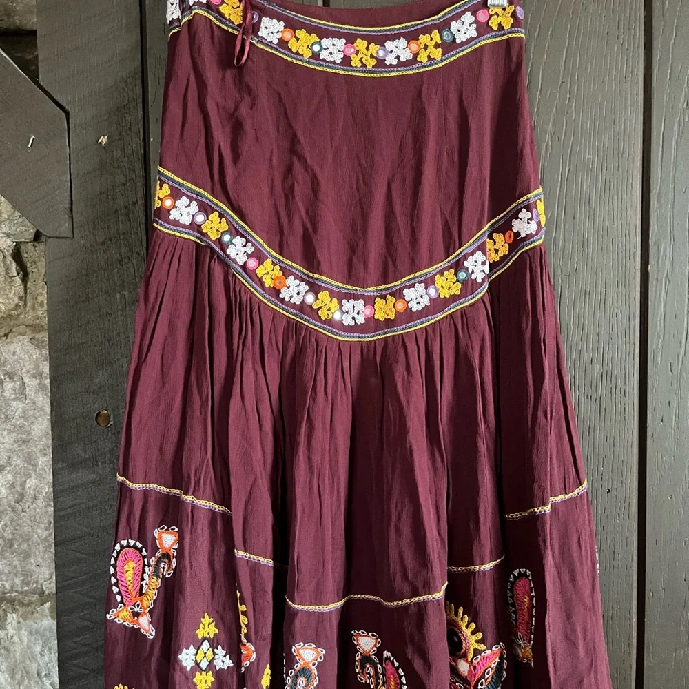 Free People Diamond Meadows Maxi Skirt Sz 0 - Picture 5 of 7